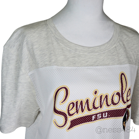 Women's Rivalry Threads T-shirt Size M White Gray FSU Seminoles - Picture 3 of 4